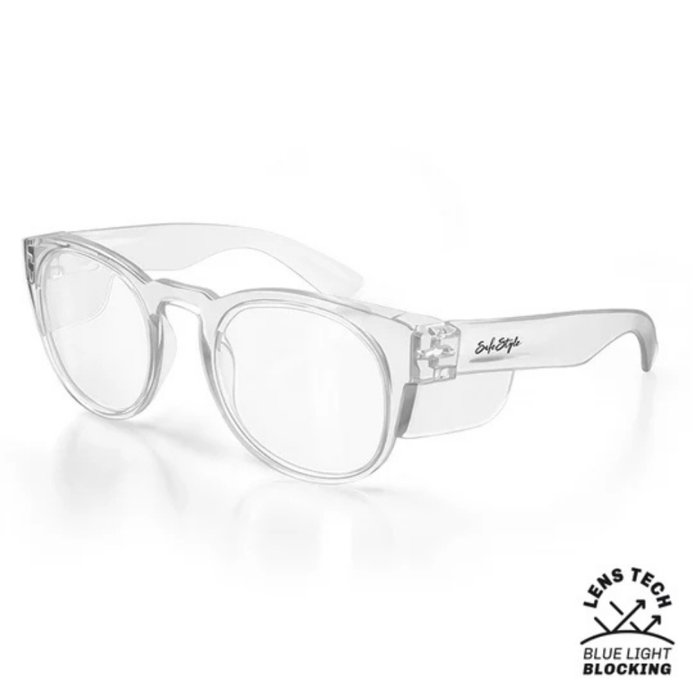 SafeStyle Cruisers Clear Frame/Blue Light Blocking Safety Specs, PR