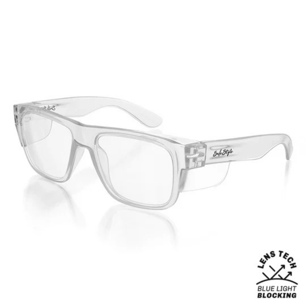 SafeStyle Fusions Clear Frame/Blue Light Blocking Safety Specs, PR