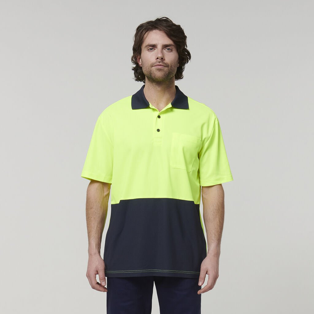 Hard Yakka Men's Short Sleeve Hi-Vis Polo   Y19616