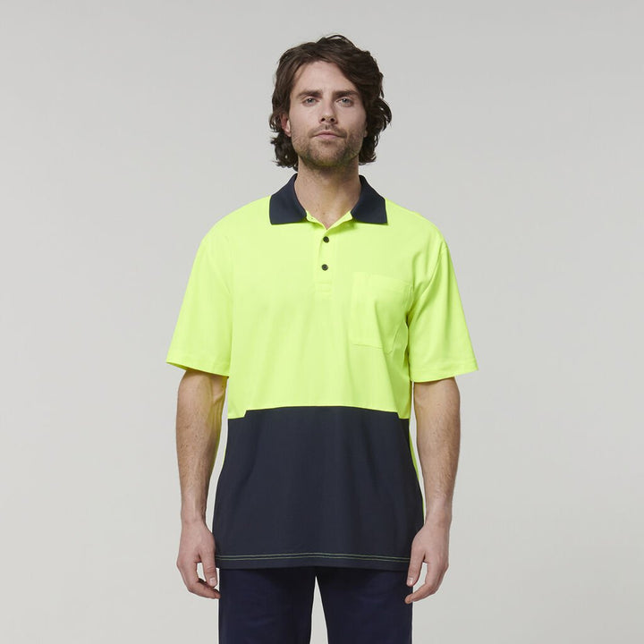 Hard Yakka Men's Short Sleeve Hi-Vis Polo   Y19616