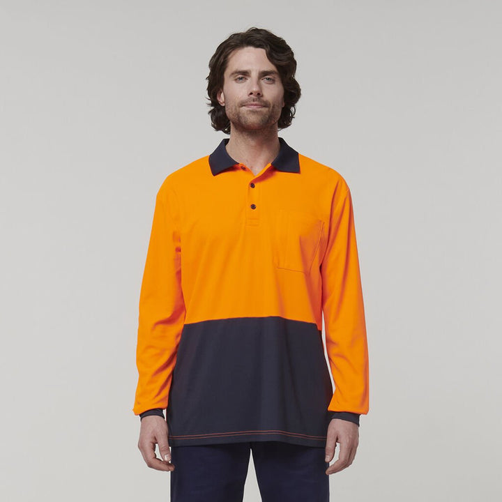 Hard Yakka Men's Core L S Hi-Vis Polo    Y19617