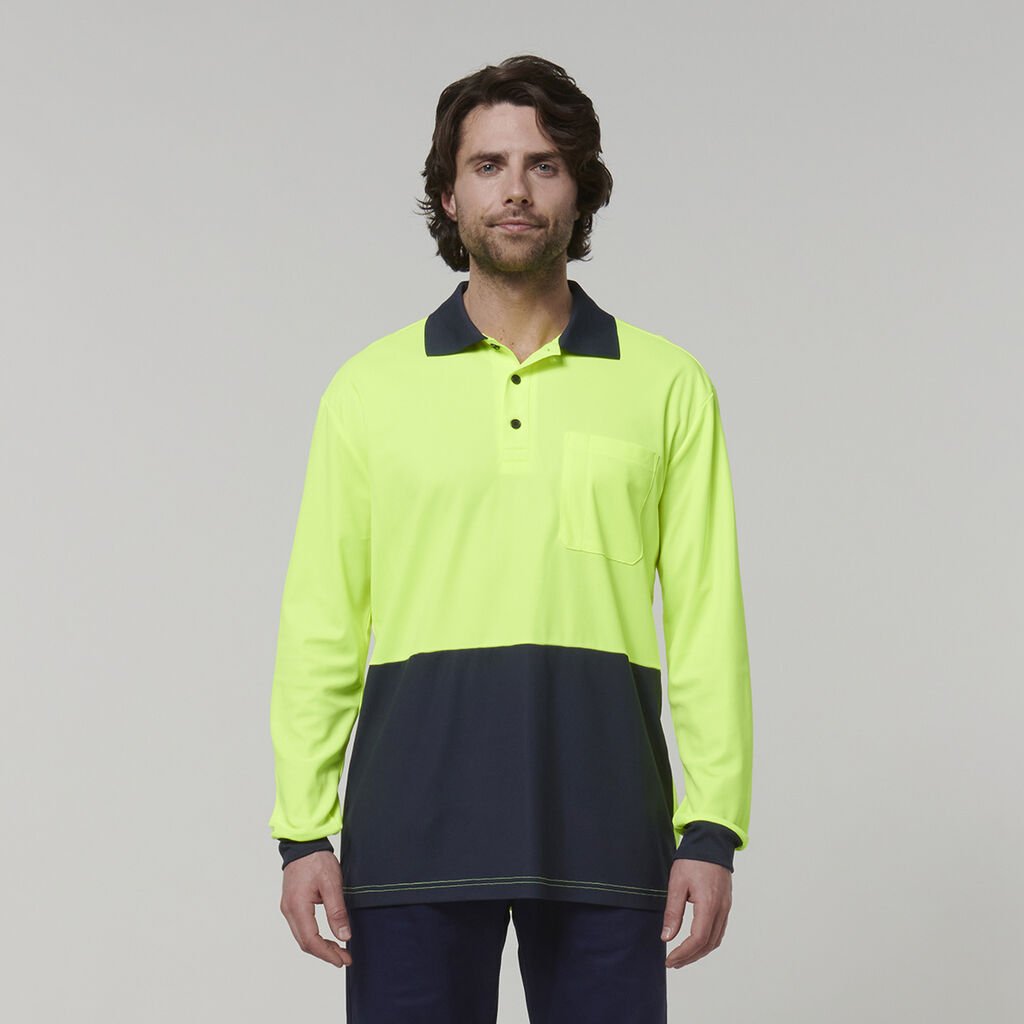 Hard Yakka Men's Core L S Hi-Vis Polo    Y19617