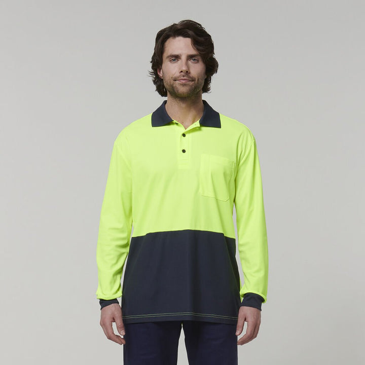 Hard Yakka Men's Core L S Hi-Vis Polo    Y19617