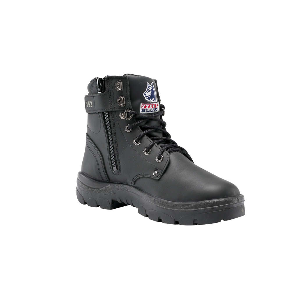 STEEL BLUE ARGYLE ZIP SIDED LACE UP BOOT NON SAFETY