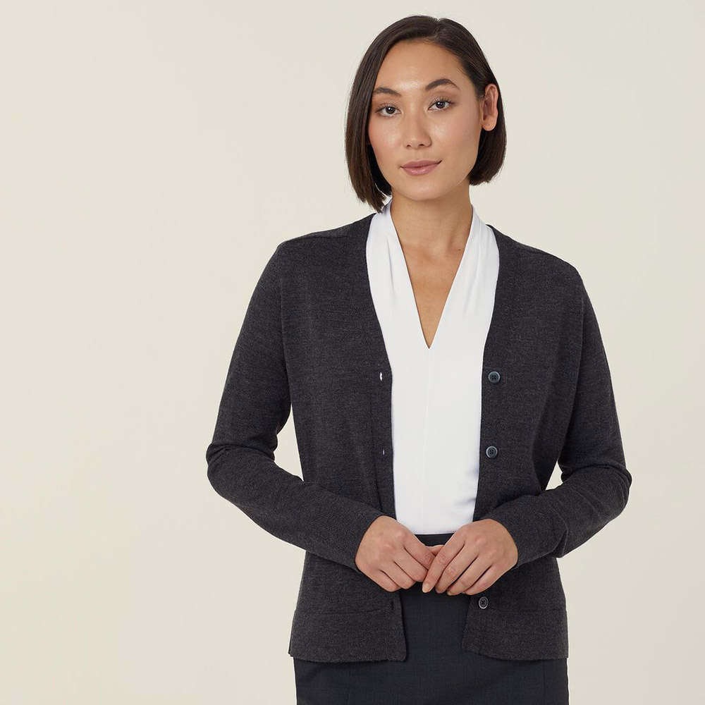 Gray v cheap neck cardigan
