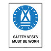 300x225mm - Metal - Safety Vests Must be Worn, EA