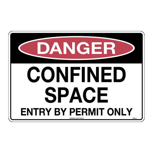 450x300mm - Metal - Danger Confined Space Entry by Permit Only, EA