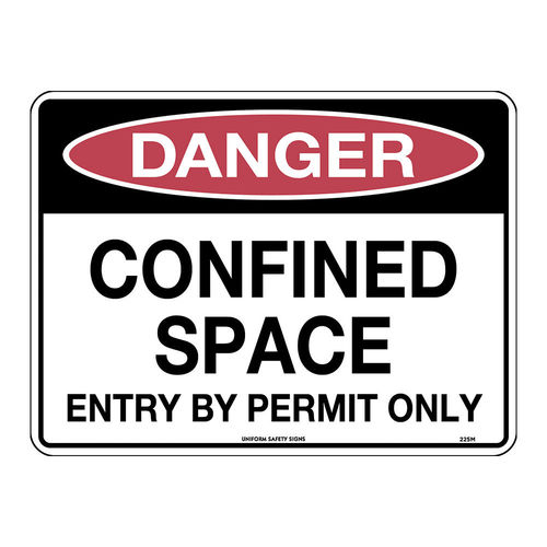 300x225mm - Metal - Danger Confined Space Entry by Permit Only, EA