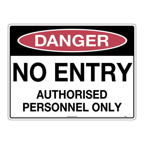 600x450mm - Metal - Danger No Entry Authorised Personnel Only, EA