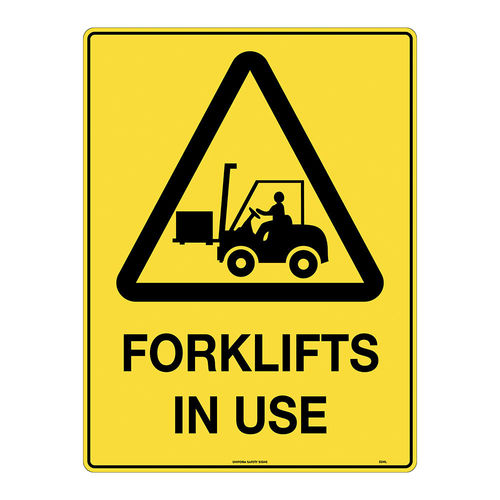 600x450mm - Poly - Caution Forklifts in Use, EA