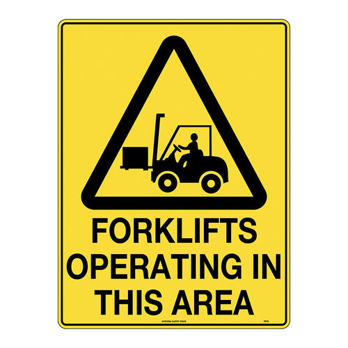 450x300mm - Metal - Forklifts Operating in This Area, EA