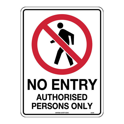 300x225mm - Metal - No Entry Authorised Persons Only, EA