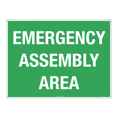 600x450mm - Metal - Emergency Assembly Area, EA