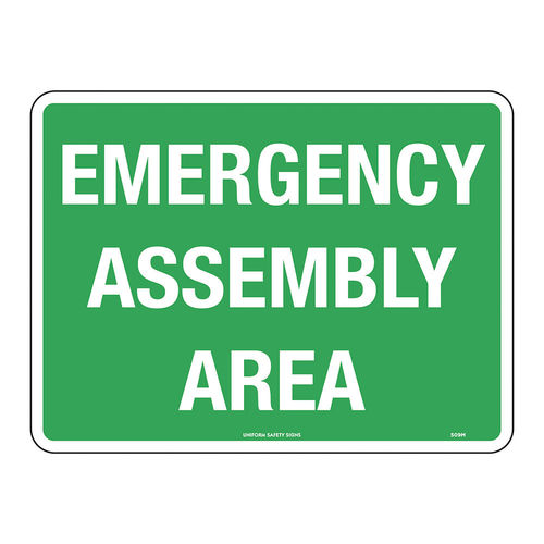 300x225mm - Metal - Emergency Assembly Area, EA