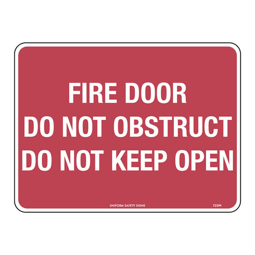 FIRE DOOR, DO NOT OBSTRUCT....,300X225MM POLY