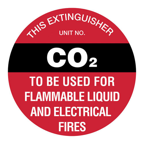 200mm Disc - Poly - Fire Extinguisher Marker - CO2 (Black), EA