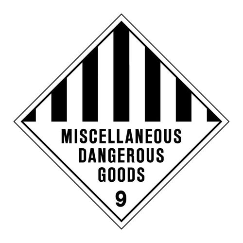 270x270mm - Poly - Miscellaneous Dangerous Goods 9, EA