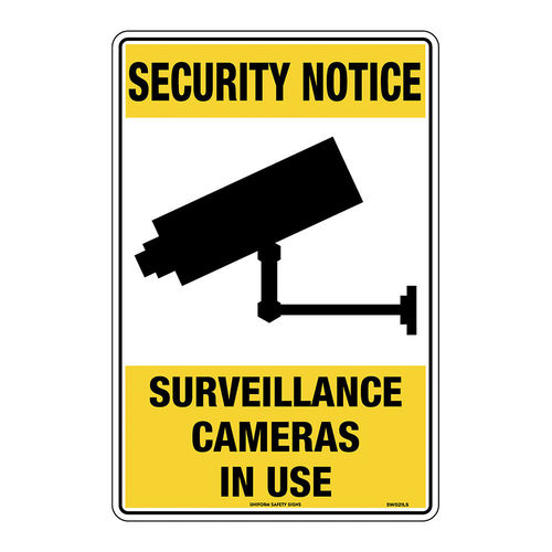 450x300mm - Metal - Security Notice Surveillance Cameras In Use