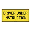 DRIVER UNDER INSTRUCTION YEL, 450X300, METAL, EA