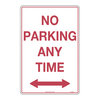 NO PARKING , 450X300 MTL RED ON WHITE