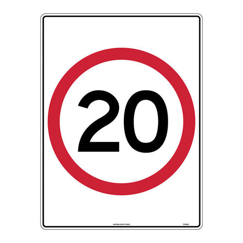 20km Sign, 600 x 450mm, METAL, EA