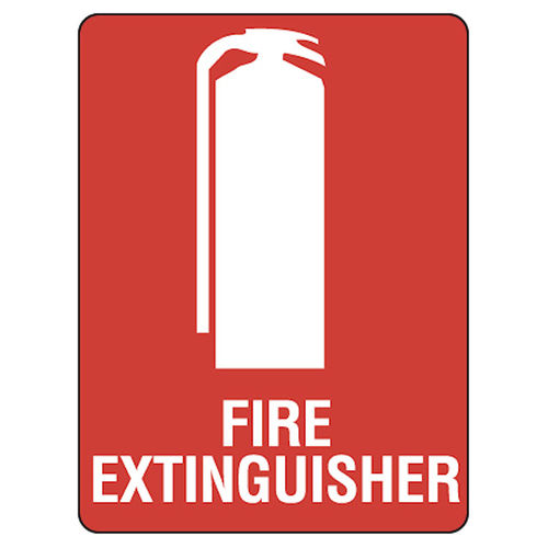 90x55mm - Self Adhesive - Sheet of 10 - Fire Extinguisher (with pictogram), EA