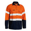 BISLEY TENCATE TECASAFE PLUS TAPED 2 TONE HI VIS FR VENTED LONG SLEEVE SHIRT