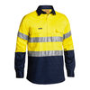 BISLEY 2 TONE CLOSED FRONT HI VIS DRILL SHIRT 3M REFLECTIVE TAPE