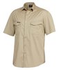 King Gee TRADIE SLIM-FIT S/S SHIRT C/DRILL, KHAKI, 3XL