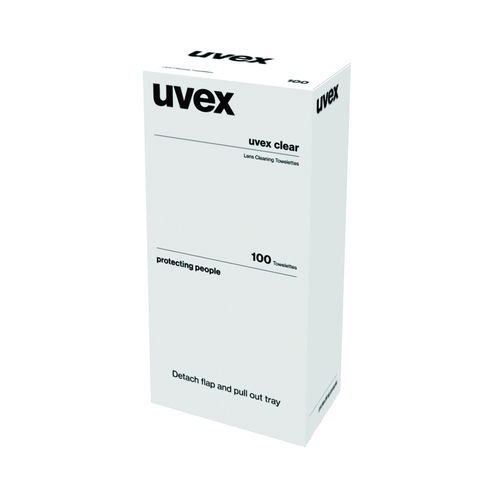 UVEX CLEAR LENS CLEANING TOWLETTES, BX 100