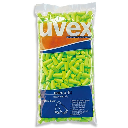 UVEX X-FIT EAR PLUGS POLY BAG REFILL - BAG OF 200