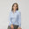 CITY STRCH PINFEATHER S/FITTED BLOUSE,  L/SLVE, P/C/L,