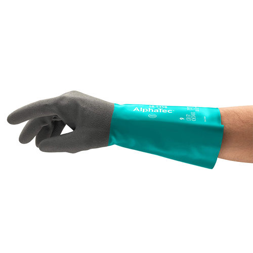 ANSELL AlphaTec Acrylic liner with Nitrile Palm Glove, GREEN