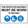 900x600mm - Poly - This Protective Equipment Must be Worn in This Area (with 105, 112, 114)