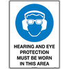 450x300mm - Poly - Hearing and Eye Protection Must be Worn in This Area