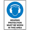600x450mm - Metal, Class 2 Reflective - Hearing Protection Must Be Worn In This Area