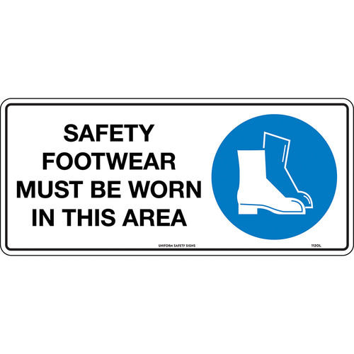 450x200mm - Metal - Safety Footwear Must be Worn in This Area