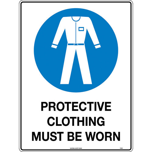 600x450mm - Poly - Protective Clothing Must be Worn