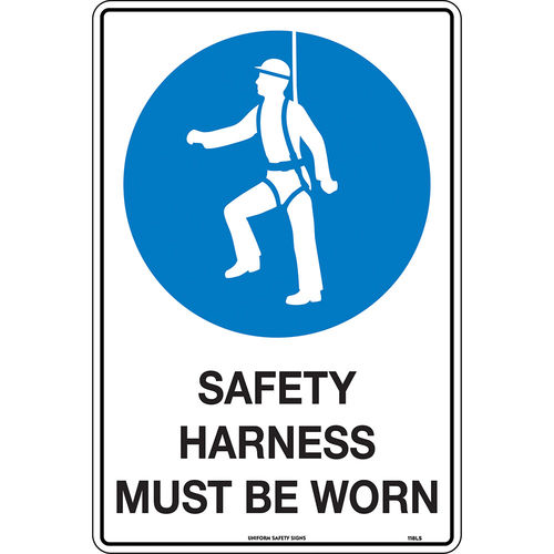 450x200mm - Metal - Safety Harness Must Be Worn