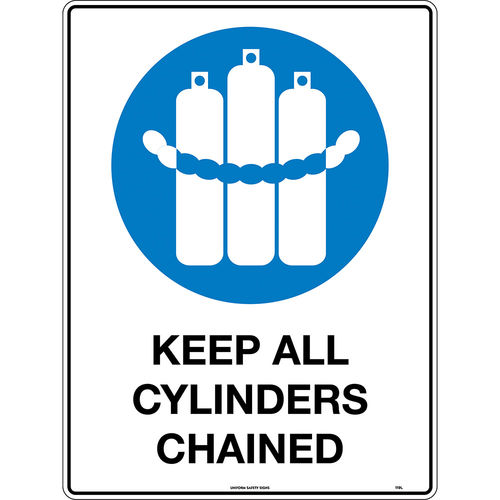 240x180mm - Self Adhesive - Keep all Cylinders Chained