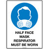 240x180mm - Self Adhesive - Half Face Mask Respirator Must be Worn