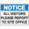 450x300mm - Metal - Notice Signs All Visitors Please Report To Site Office