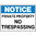 600x450mm - Corflute - Notice Signs Private Property No Trespassing