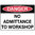450x300mm - Metal - Danger No Admittance to Workshop