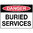 600x450mm - Metal - Danger Buried Services