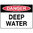 600x450mm - Corflute - Danger Deep Water