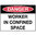 450x300mm - Poly - Danger Worker in Confined Space