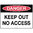 600x450mm - Corflute - Danger Keep Out No Access