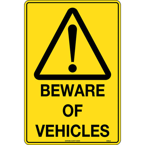 450x300mm - Poly - Beware of Vehicles