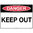 600x450mm - Metal, Class 2 Reflective - Danger Keep Out